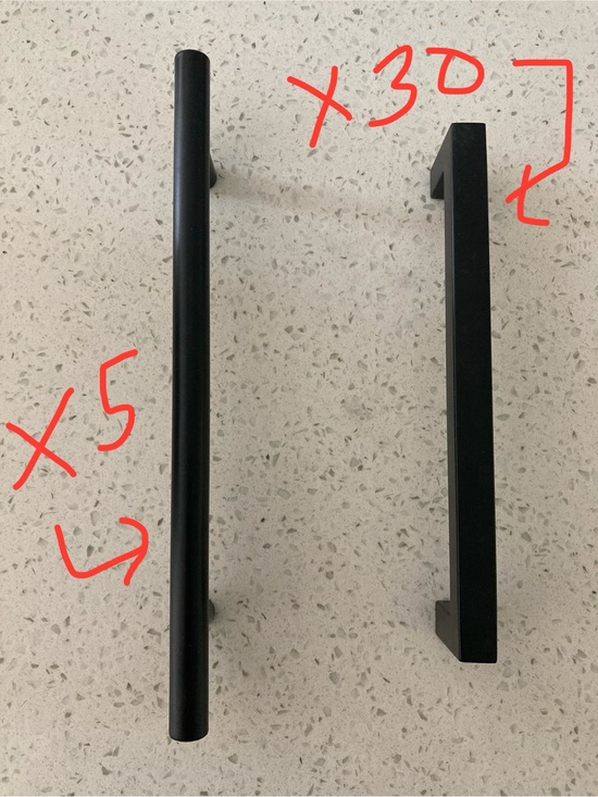 None Other - Matte Black Cabinet Pull Handle - Modern Bar & Square Styles 30